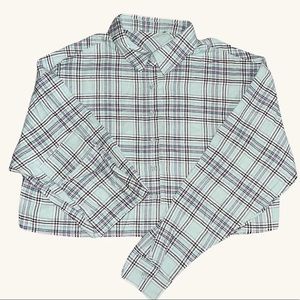 Blue Cropped Flannel